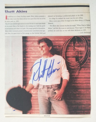 Rhett Akins REAL hand SIGNED Mag Pinup Photo COA Autographed Country Singer