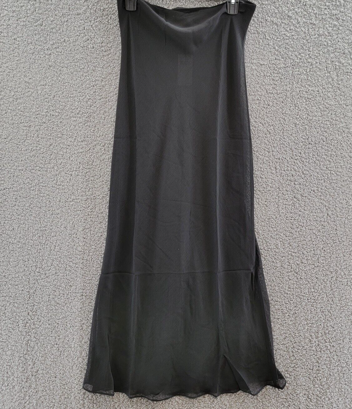 Lioness Devon Maxi Skirt Womens S Black Semi Sheer Straight Elastic Waist PullOn - Picture 1 of 12