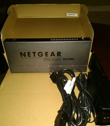 NETGEAR ProSafe GS108P 8-port 10/100/1000 Gigabit Switch with 4-port PoE - swit…