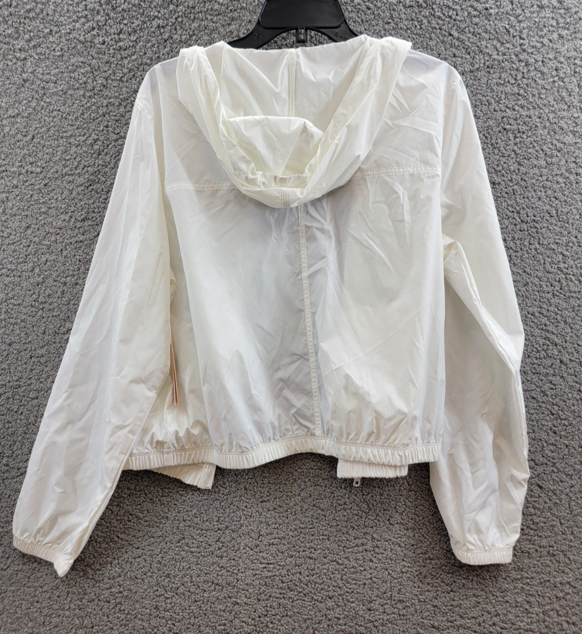 AQUA Athletic Cropped Windbreaker Jacket Women's Large White Front Zip Closure - Picture 13 of 19