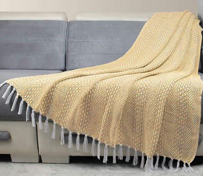 Camel Brown Throw Blanket Warm Living Room Decorative Throws for