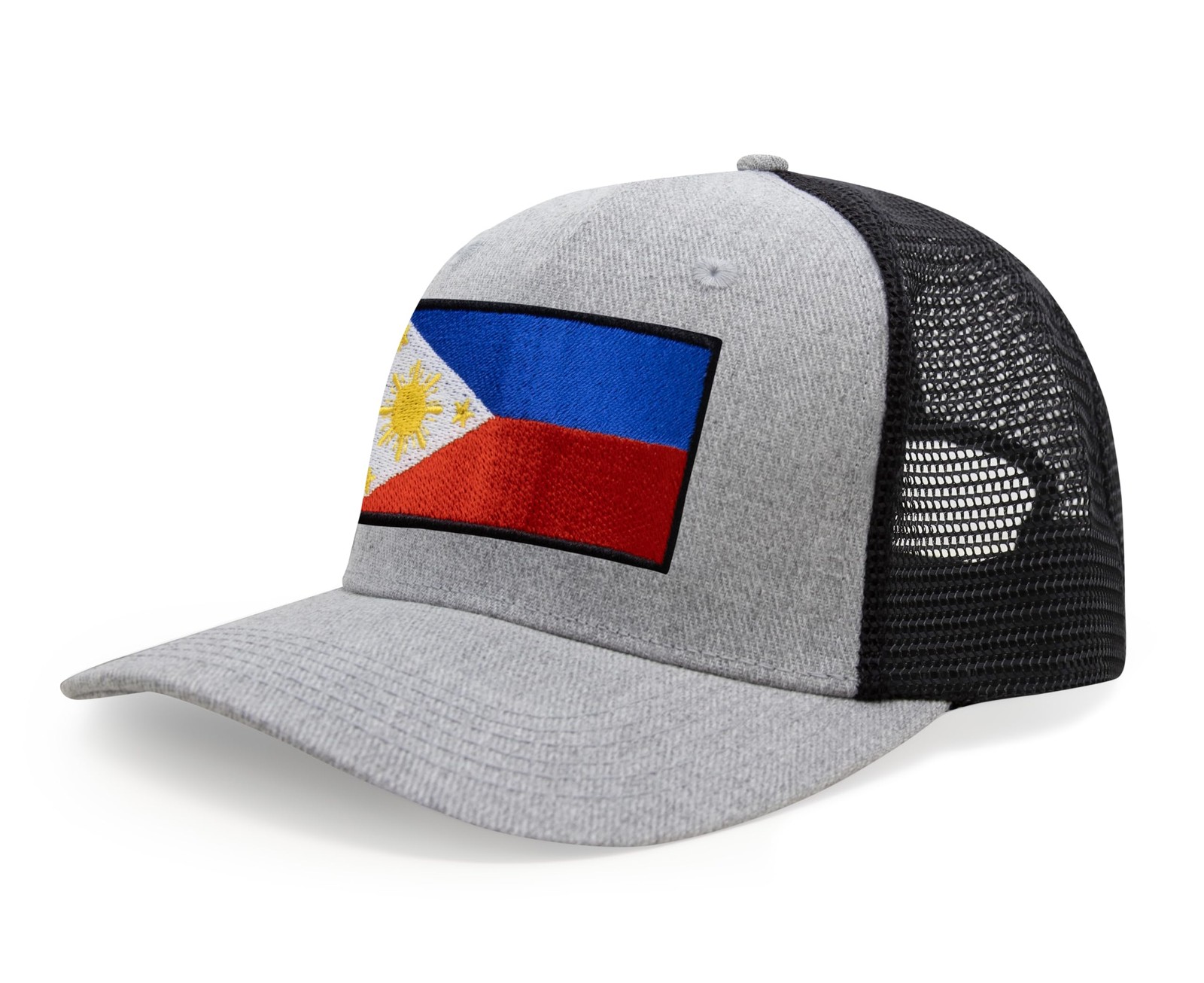 Philippines Hat for Men and Women - Snapback Trucker Baseball Cap (Grey/Black)