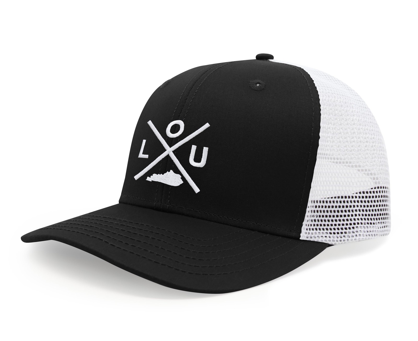LOU (Louisville) - Hat for Men Women - Snapback Baseball Cap (Black/White)