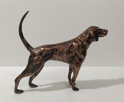 Metal Dog Table Top Statue Coonhound Foxhound Figurine Sculpture
