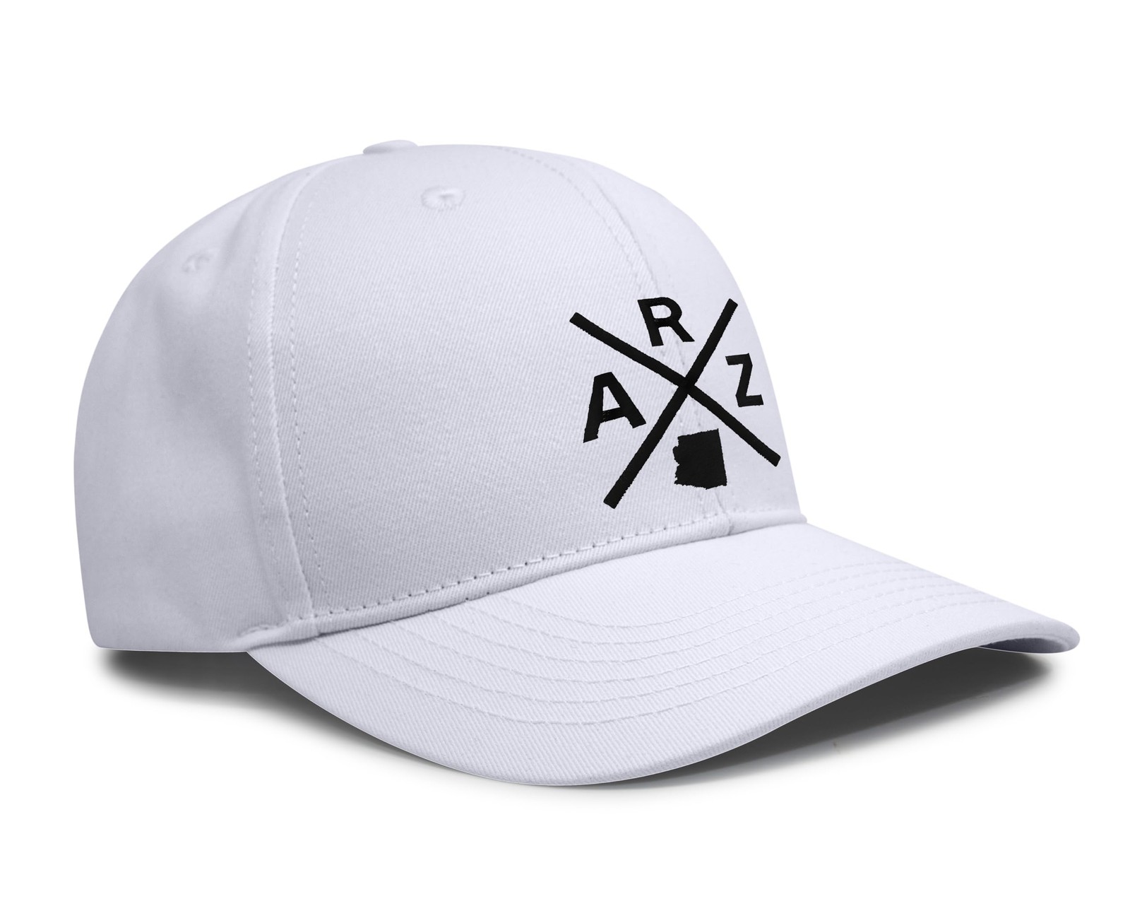 ARZ (Arizona) - hat for Men and Women - Snapback Baseball Cap (All White)