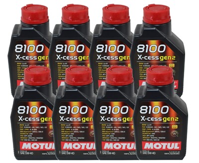 Motul 8 Liters 8100 X-cess gen2 SAE 5W-40 100% Synthetic Engine Motor Oil 8 x 1L