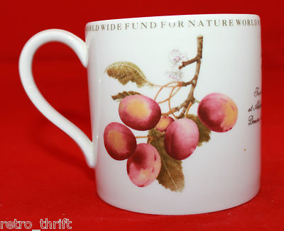 Wedgwood Barlaston Natural History Collection Victoria Plum White Coffee Mug WWF