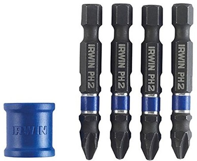 Image IRWIN 1923418 Impact Screwdriver Bit Set PZ2 + Magnetic Screw Holder (Set of 5) Image IRWIN 1923418 Impact Screwdriver Bit Set PZ2 + Magnetic Screw Holder (Set of 5)