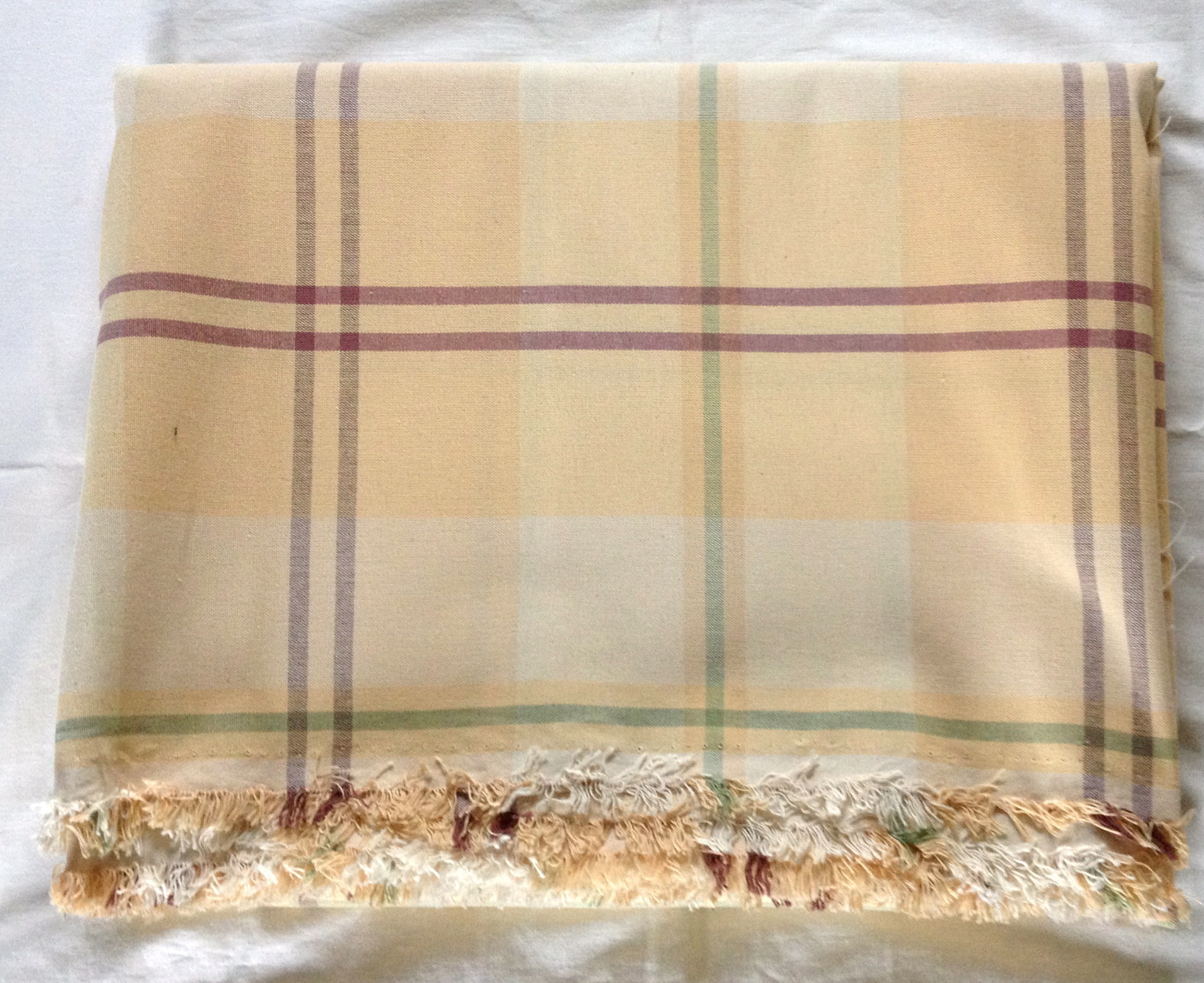 Yellow / Green & Purple Plaid Uphostery Fabric