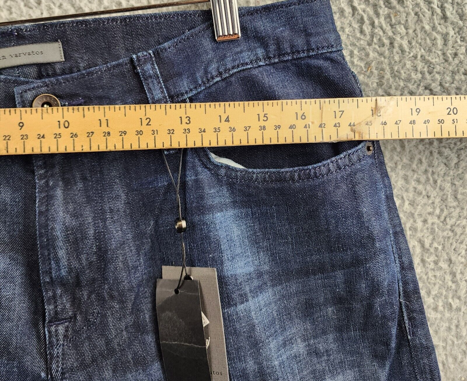 John Varvatos J702 Slim Fit Jeans Men's 34 Ferris Blue Denim Button Zip Closure - Picture 8 of 19