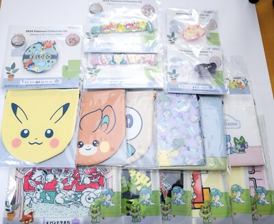 Pokémon Collection Ichiban Kuji 2024 Prize F, G & I Bag Towel Complete 17 Item