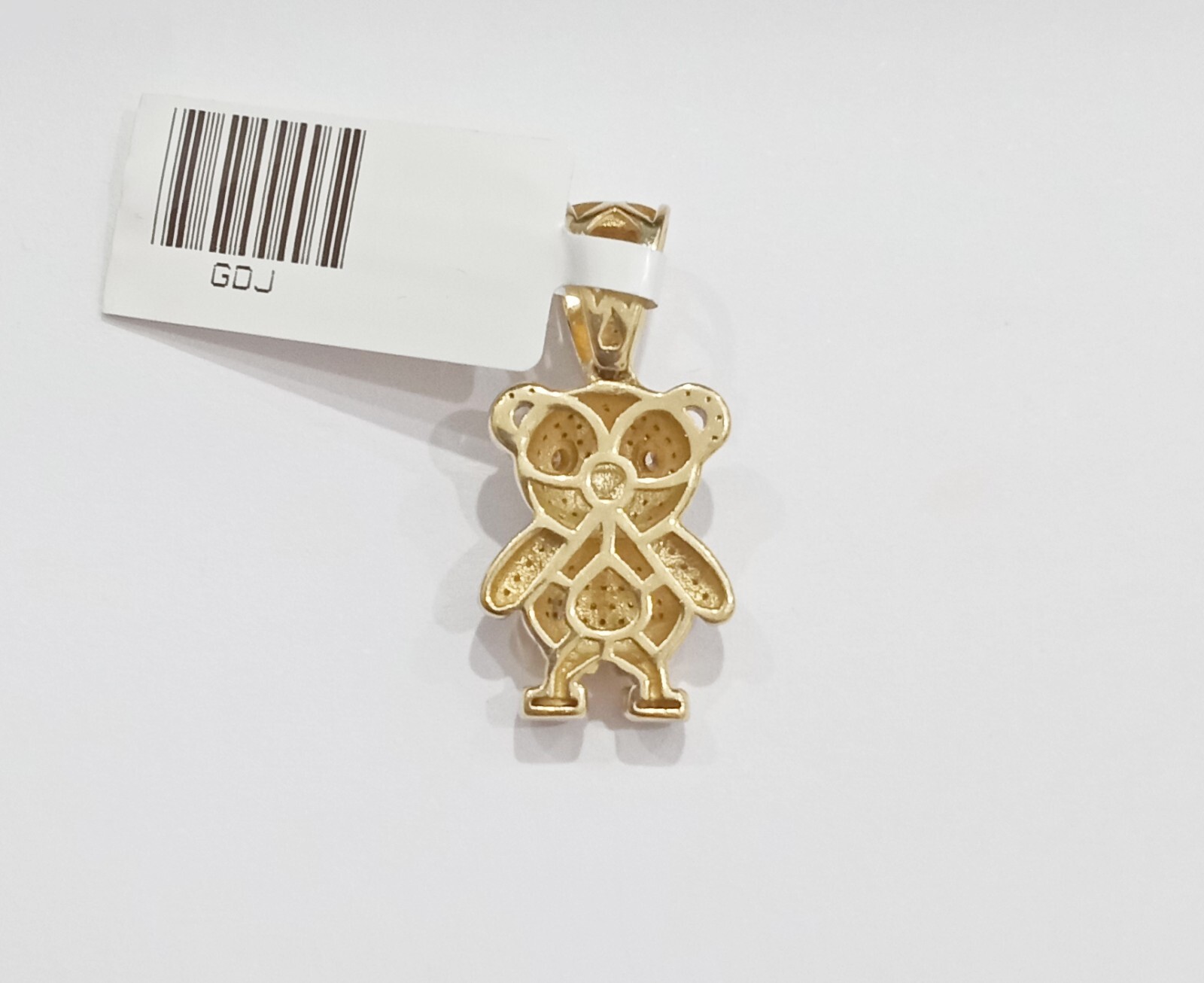 Pre-owned Goldbar Jeweler 10k Yellow Gold Real Diamond Teddy Bear Charm Pendant