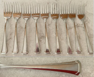 S.S.S. Oneida ABERDEEN / MAESTRO / ST. LEGER Stainless Lot 8 SALAD FORKS