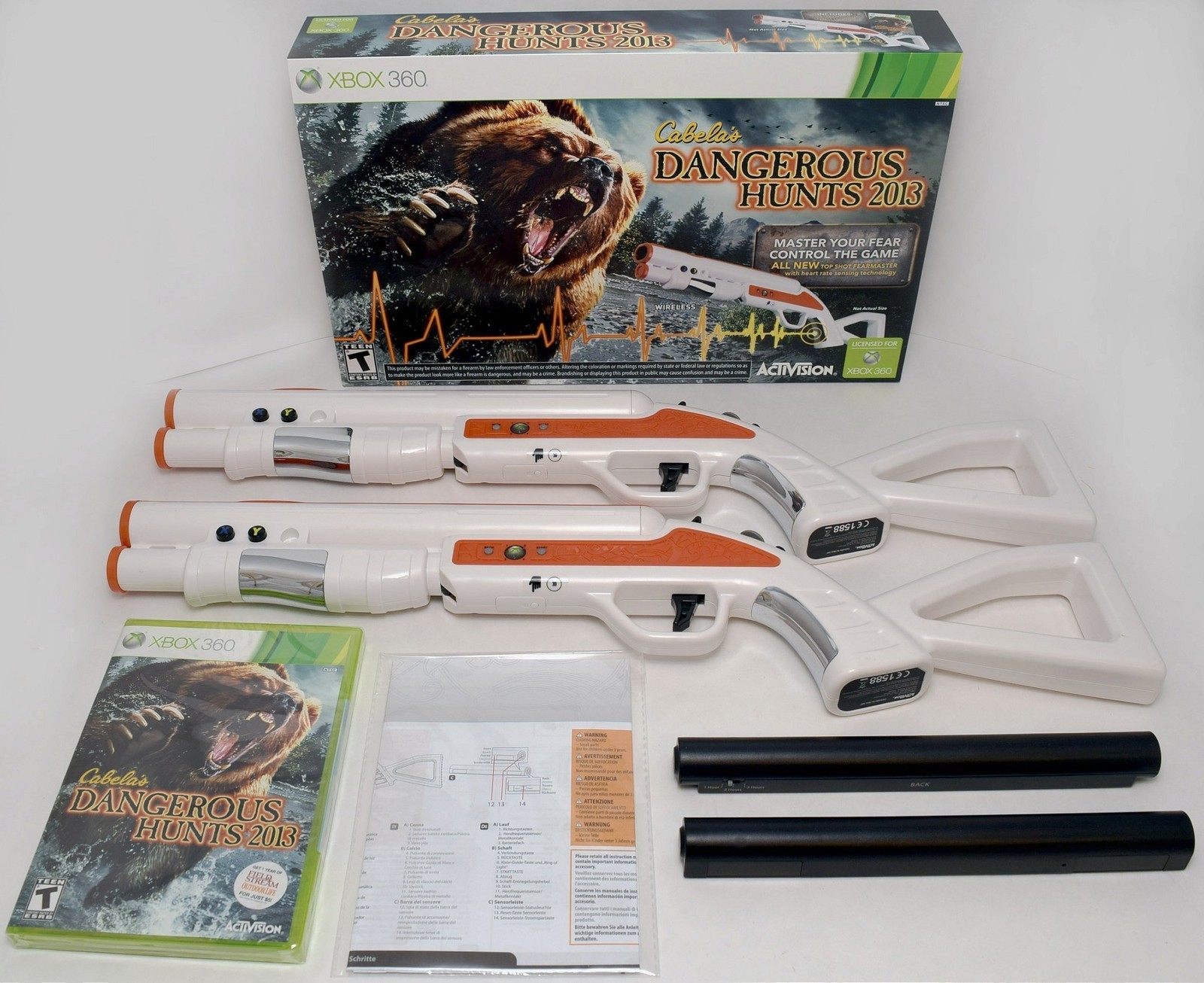 NEW 2GUN BUNDLE XBox 360 Cabelas Dangerous Hunts 2013 Hunting Game top shot  eBay