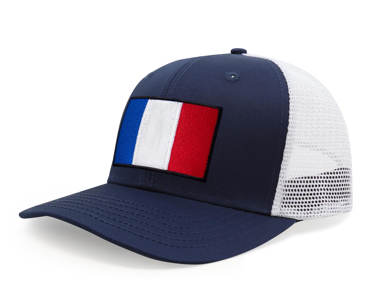 French Flag Hat Men Women - France Snapback Trucker Baseball Cap (Navy White)