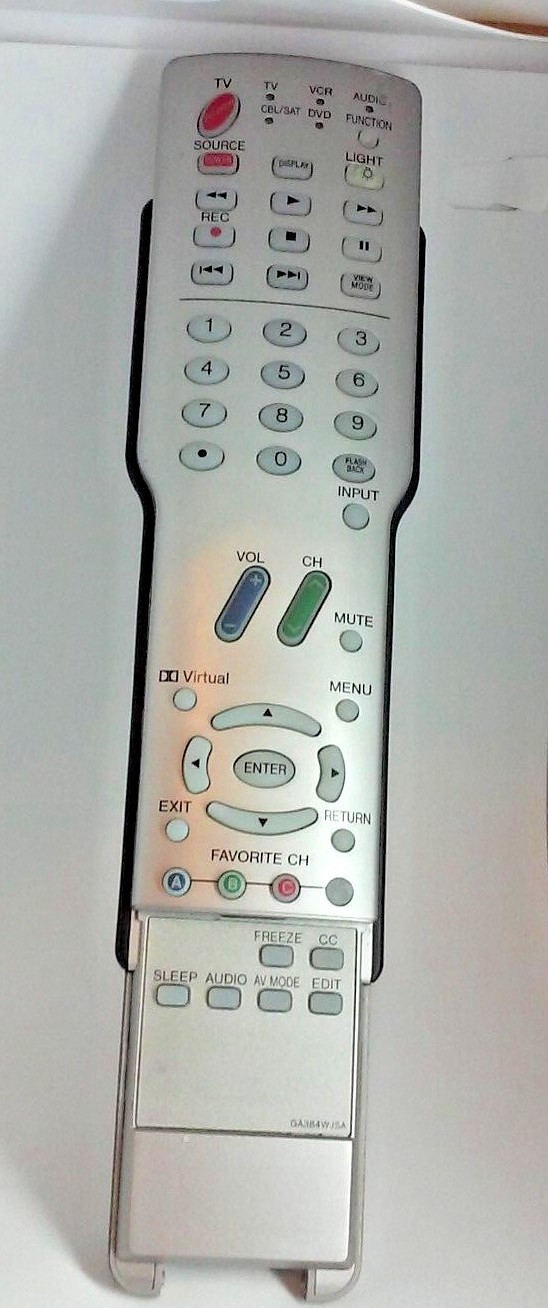 Sharp Aquos GA384WJSA TV/VCR/DVD/CBL/SAT REMOTE CONTROL LIGHTS UP