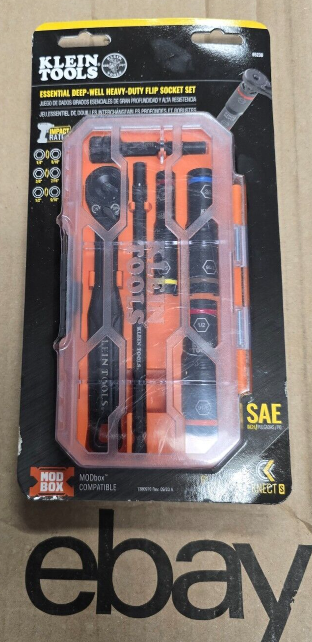 K☺︎ KLEIN 65238 KNECT Deep-Well Heavy Duty Flip Socket Set SAE