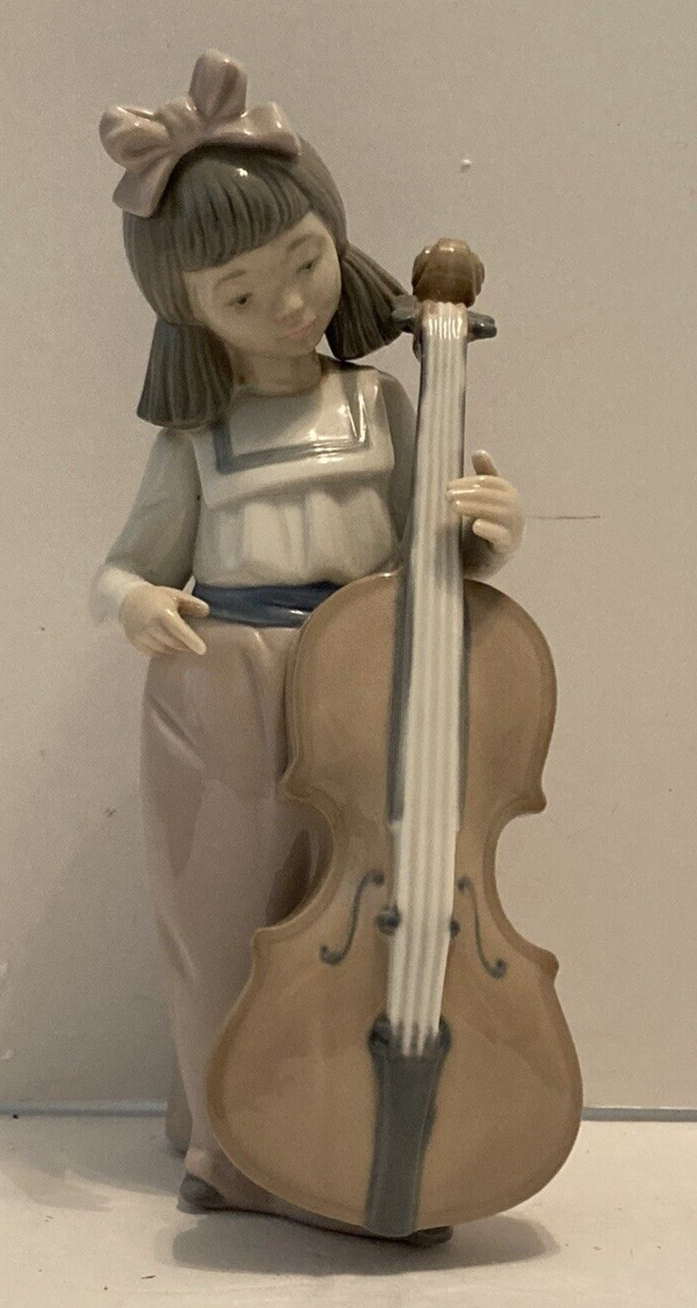 NAO By Lladro Girl Playing the Cello Figurine 1987 Retired