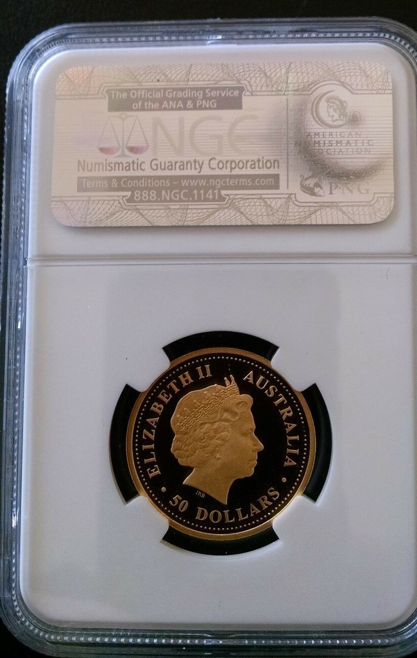 2007P Australia GOLD $50 Platypus Proof 69 Ultra Cameo Discover Australia Series