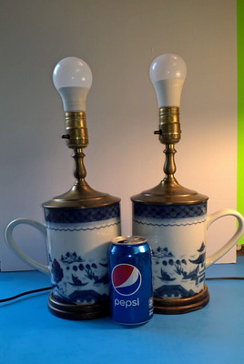 Rare Mottahedeh Blue Canton Large Stein/Mug Lamp Historic Charleston