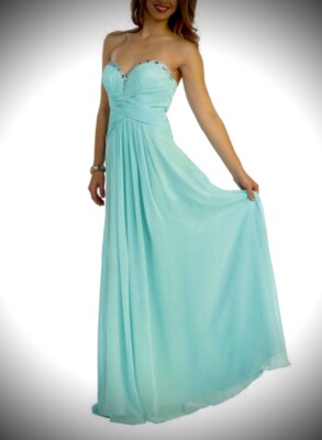 May Queen -Aqua Strapless Sweatheart/ Prom / Homecoming/ Formal Gown. Size-18. 