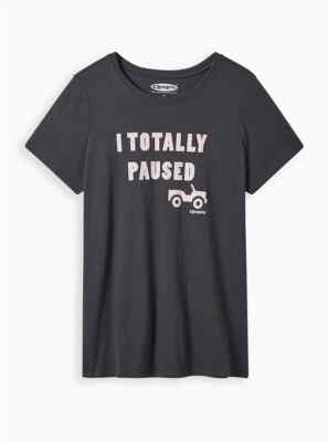 Torrid Classic Fit Crew Clueless Pause Tee Vintage Black 3 3X 22 24 #B37620