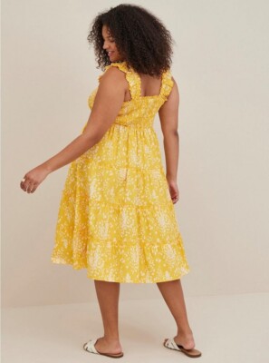 Torrid Midi Dress Yellow Poplin NWT New 6X