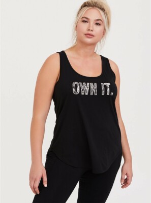 Torrid 'OWN IT' Black Wicking Active Tank NWT New 3X