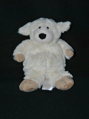 Peluche doudou bouillotte mouton GREENLIFE VALUE blanc beige 21 cm NEUF