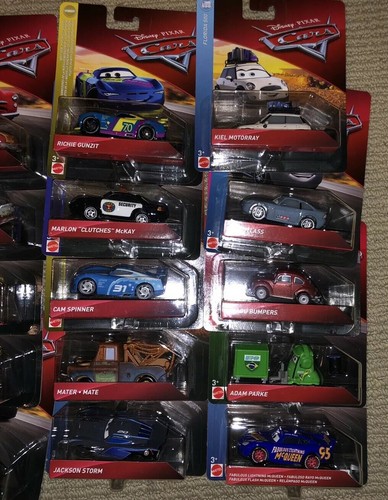 Disney Pixar Cars 2019 Diecast Lot Richie Gunzit Parke Xanadu Bumpers Motorray