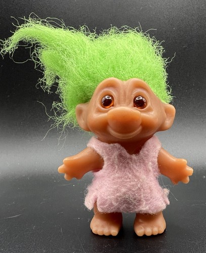 Vintage Dam 3&rdquo; Green Hair Troll Doll