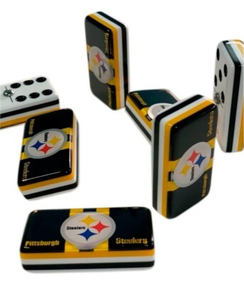 Professional Domino Set Pittsburg Steelers in Faux Leather Box.
