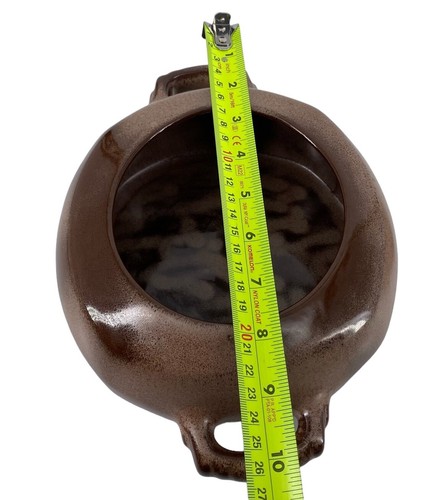 MCM Frankoma Pottery Brown 2 Qt Baker Casserole Dish Plainsman Open Handles 5V