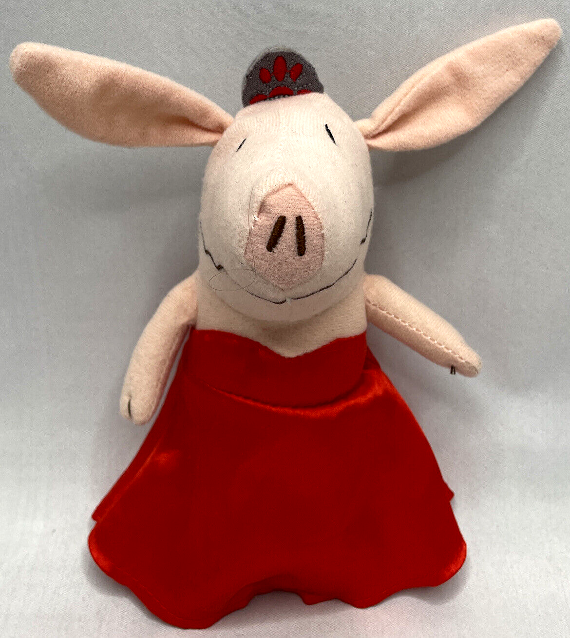 OLIVIA THE PIG 2010 Nanco Plush/Stuffed Animal with Red Dress and Crown