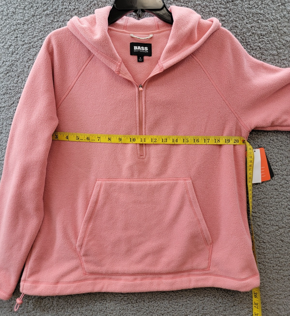 Bass Outdoor Quarter-Zip Long-Sleeve Hoodie Women's S Mauve Glow Kangaroo Pocket - Picture 7 of 15