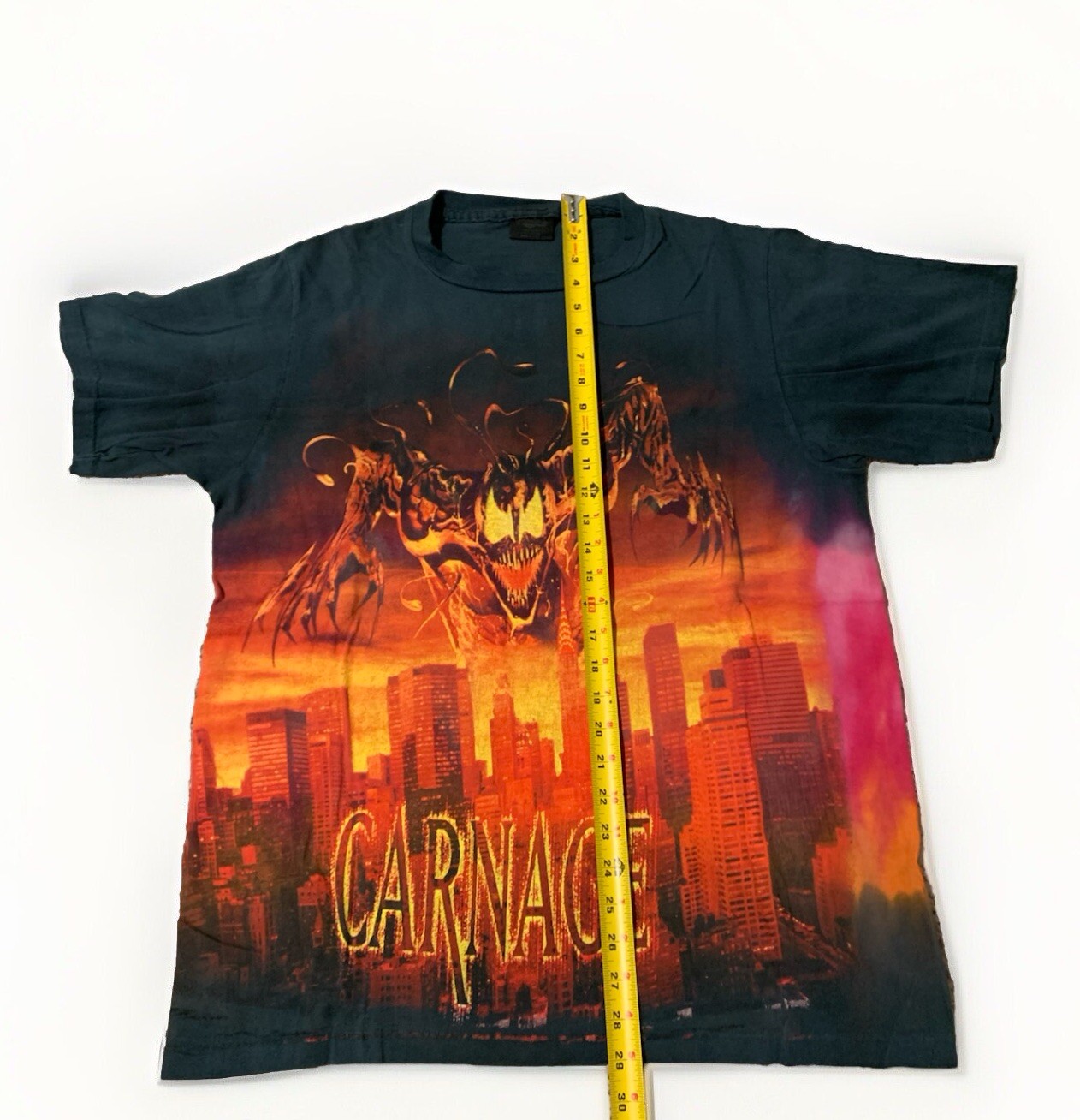 Vintage 1998 Marvel Comics Carnage shirt Rap Tee L All Over Print Tie Dye USA