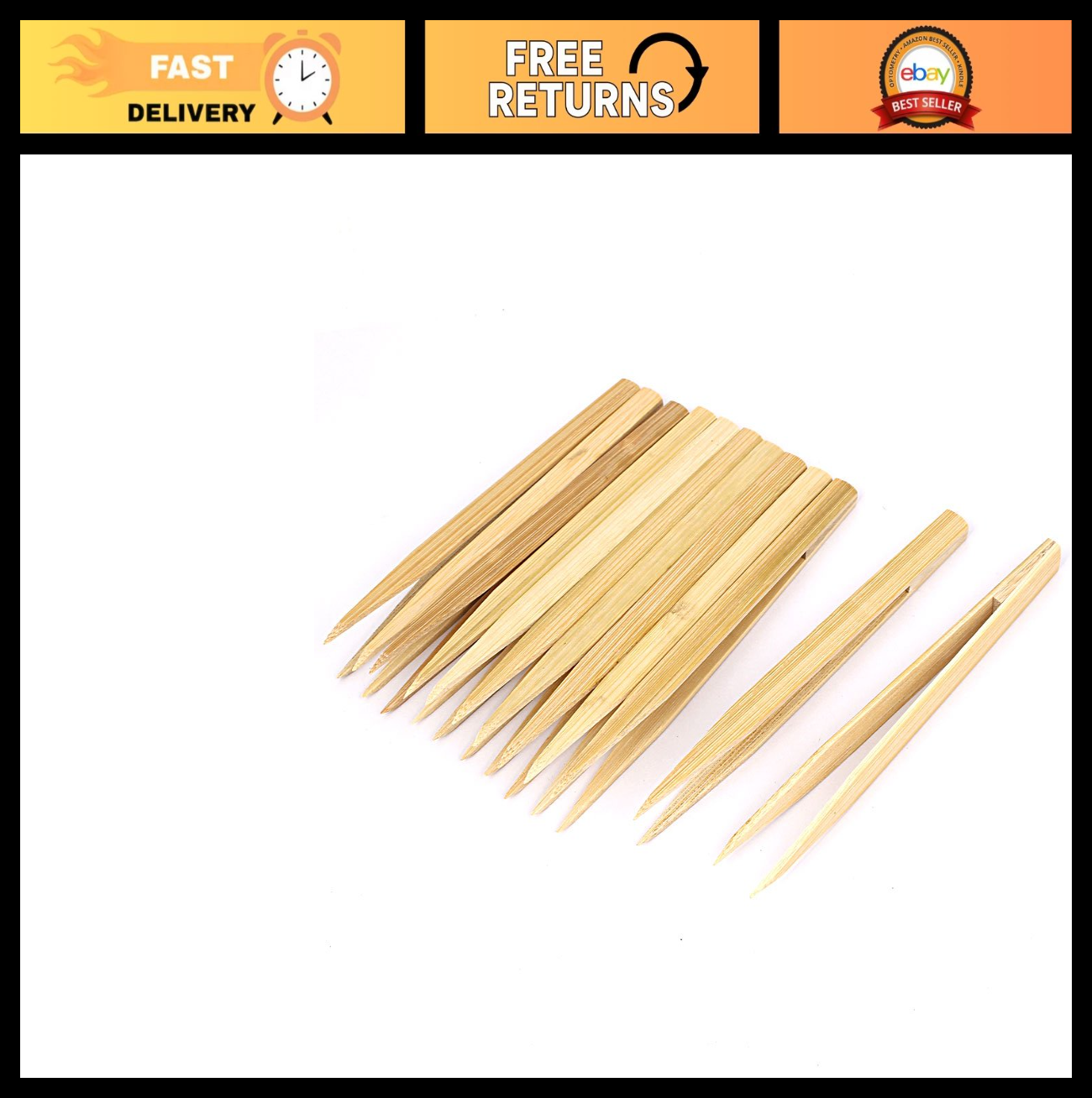 12pcs Bamboo Nonslip Anti-static Pointed Tip Tweezers - Precision Repair Tools