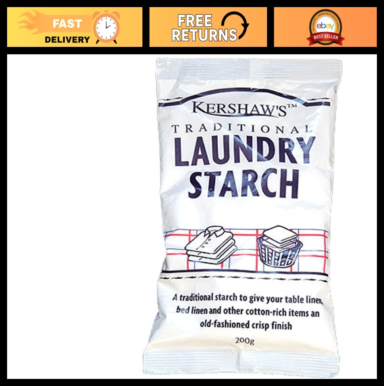 Premium Traditional Laundry Starch for Crisp, Wrinkle-Free Fabrics - 32 oz