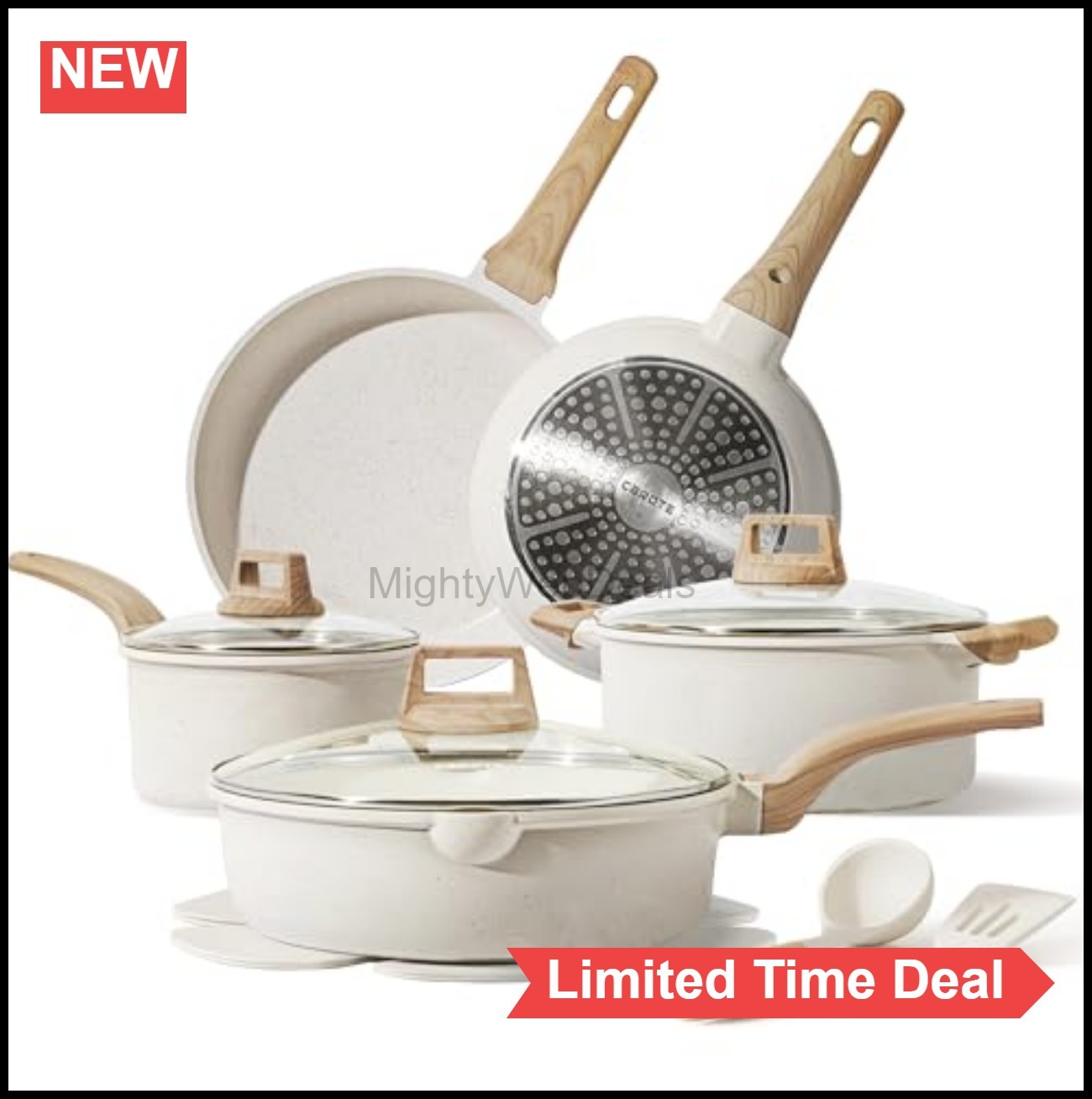 Nonstick Cookware Set 14 Piece Pots and Pans Induction Granite Aluminum PFOA
