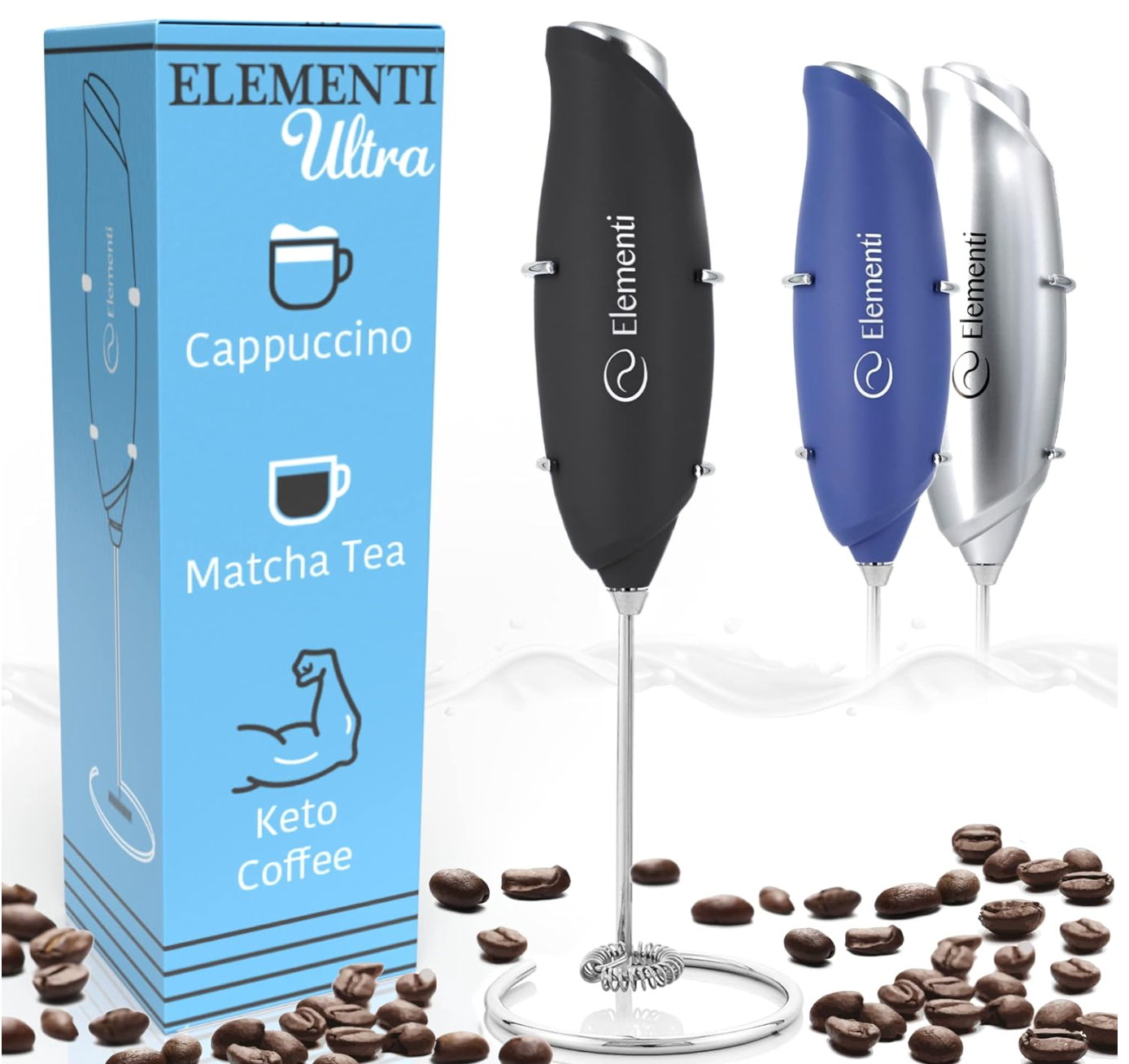 Original Milk Frother Handheld Foam Maker Whisk Drink Mixer for Lattes Matcha