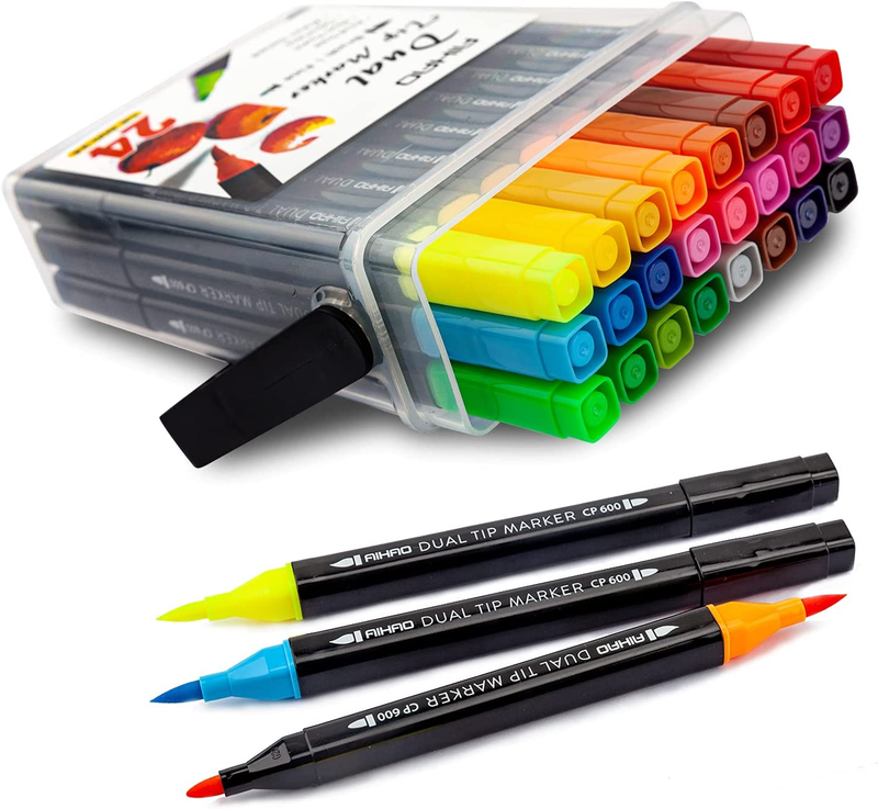 For Kids,washable Markers With Stand Portable Box,dual Tip M