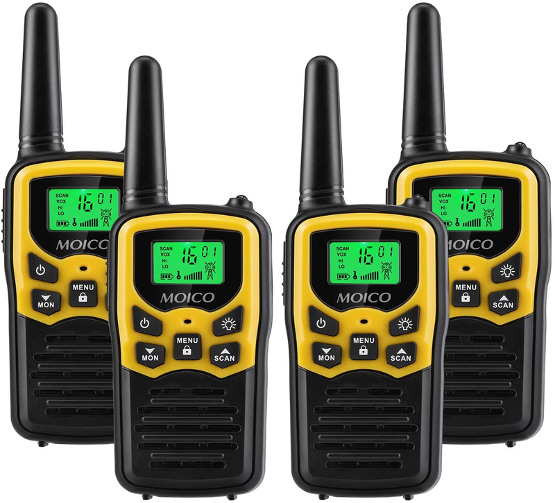 4 Pack Set Walkie Talkie Two Way LED Flashlight for Hiking Camping Trip
