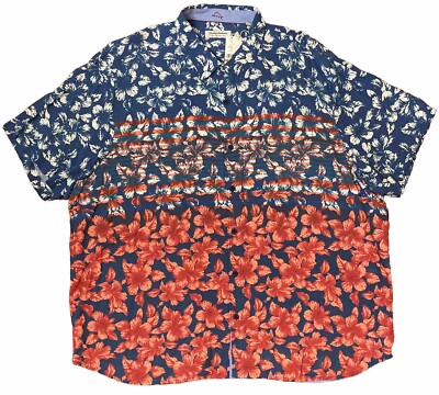 Tommy Bahama Mens 4XL TALL IslandZone Veracruz Cay Flora Stripes Shirt NEW $148