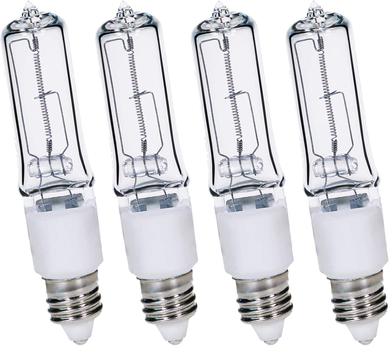 4 Pack Jde11 120V 100W Dimmable Halogen Bulb T4 Mini Candelabra Base 4Pack