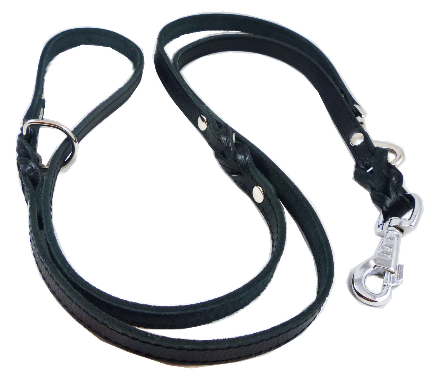 【 Genuine Leather Leash 】 6 Way Schutzhund Genuine Leather Dog Leash Braided up to 84