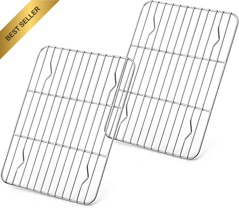 Small Baking Rack Set of 2, Stainless Steel Metal Roasting Cooking Racks, Size –