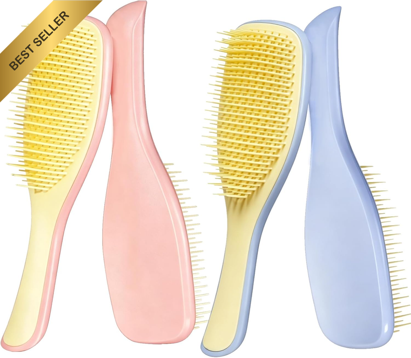 2 Pcs Detangling Hair Brushes for Women Wavy Hair Hairbrush | Gentle Glides thro