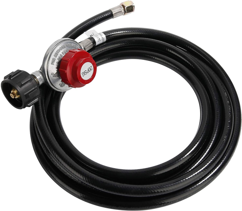 12 Feet 0-20 PSI Adjustable High Pressure Propane Regulator with Hose for Qcc1/T