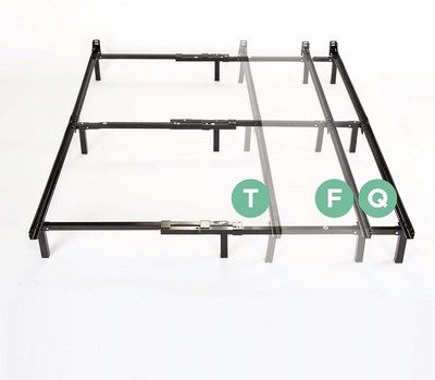Adjustable Black Steel Bed Frame, Twin Full or Queen Size, Bedroom Furniture