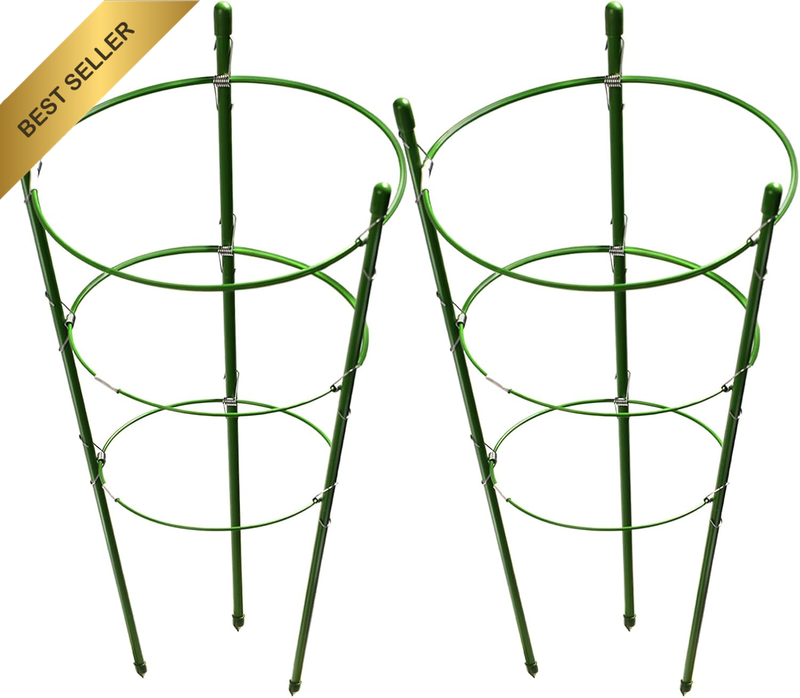 2 Pack Plant Support Cage Metal Rust Resistant Garden Plant Support Ring Plant S